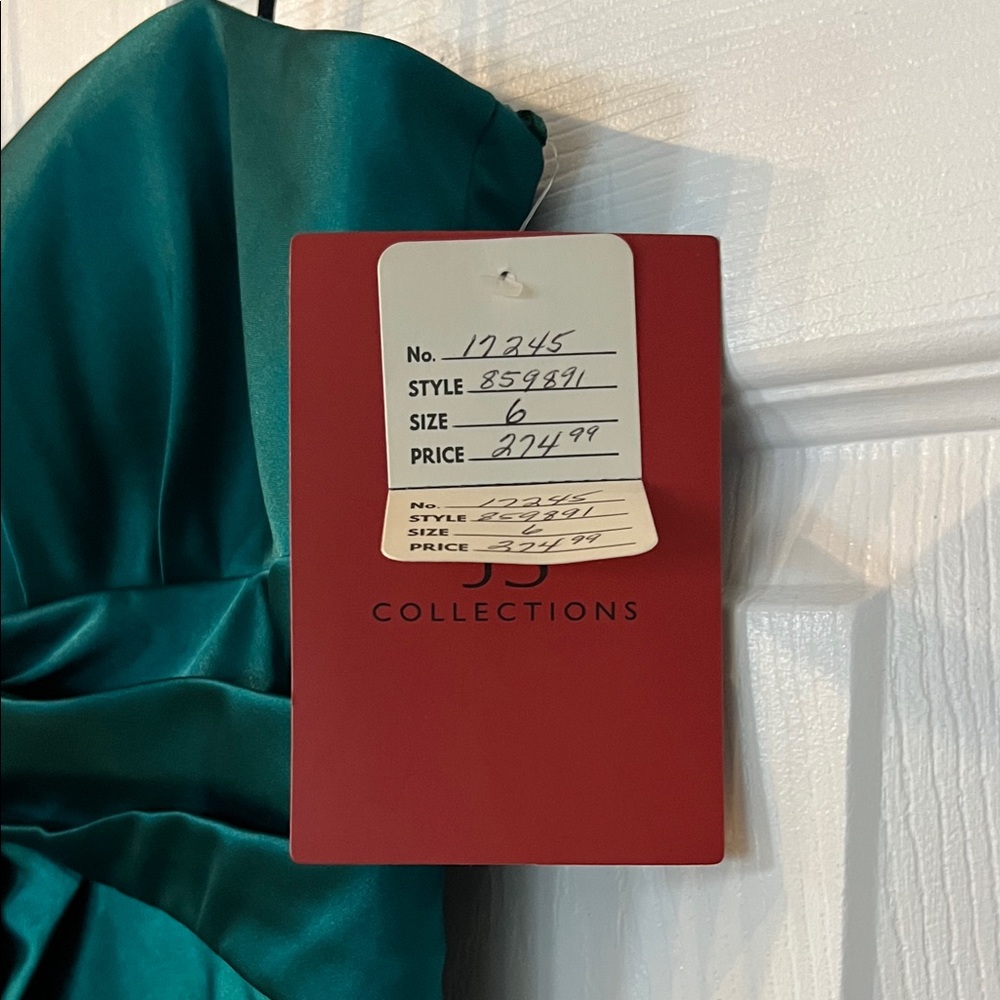 NWT - JS Collections Emerald and Black Strapless Dress - Picture 2 of 4